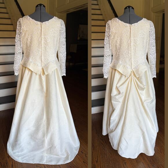 Vintage Jessica McClintock Wedding Dress Bridal Renaissance Princess Peplum LARP - Picture 7 of 12